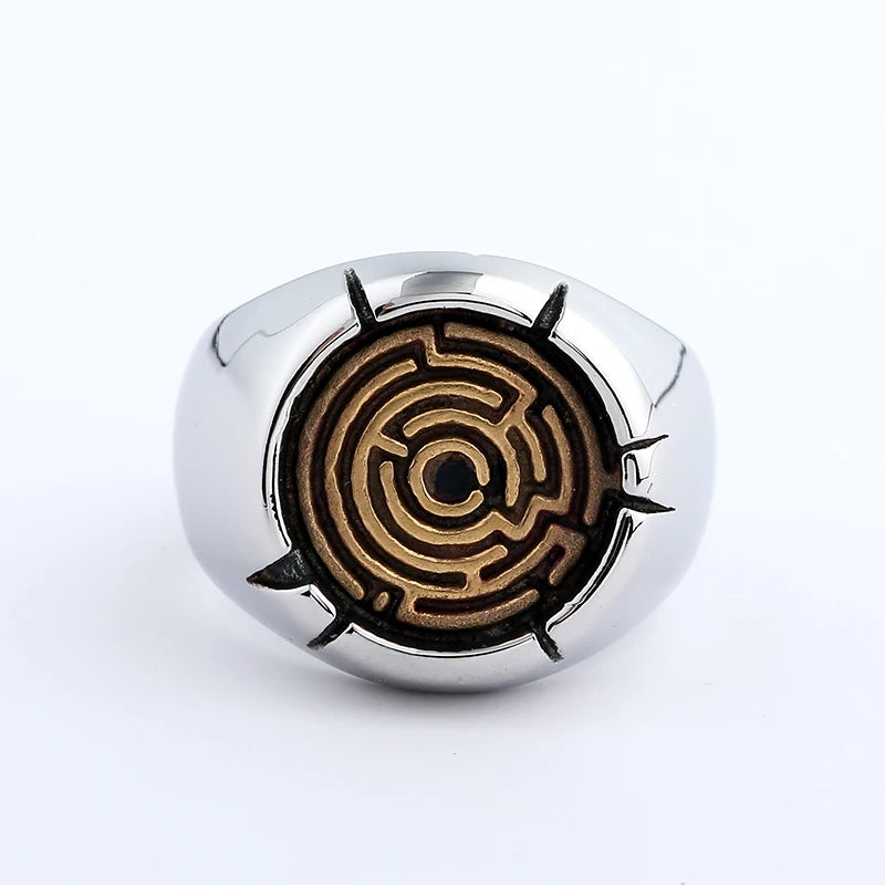 Wholesale Vintage Maze Ring Stainless Steel Mens New Design Biker Rock Roll Gothic Punk Wedding Engagement Jewelry Ring OSR530