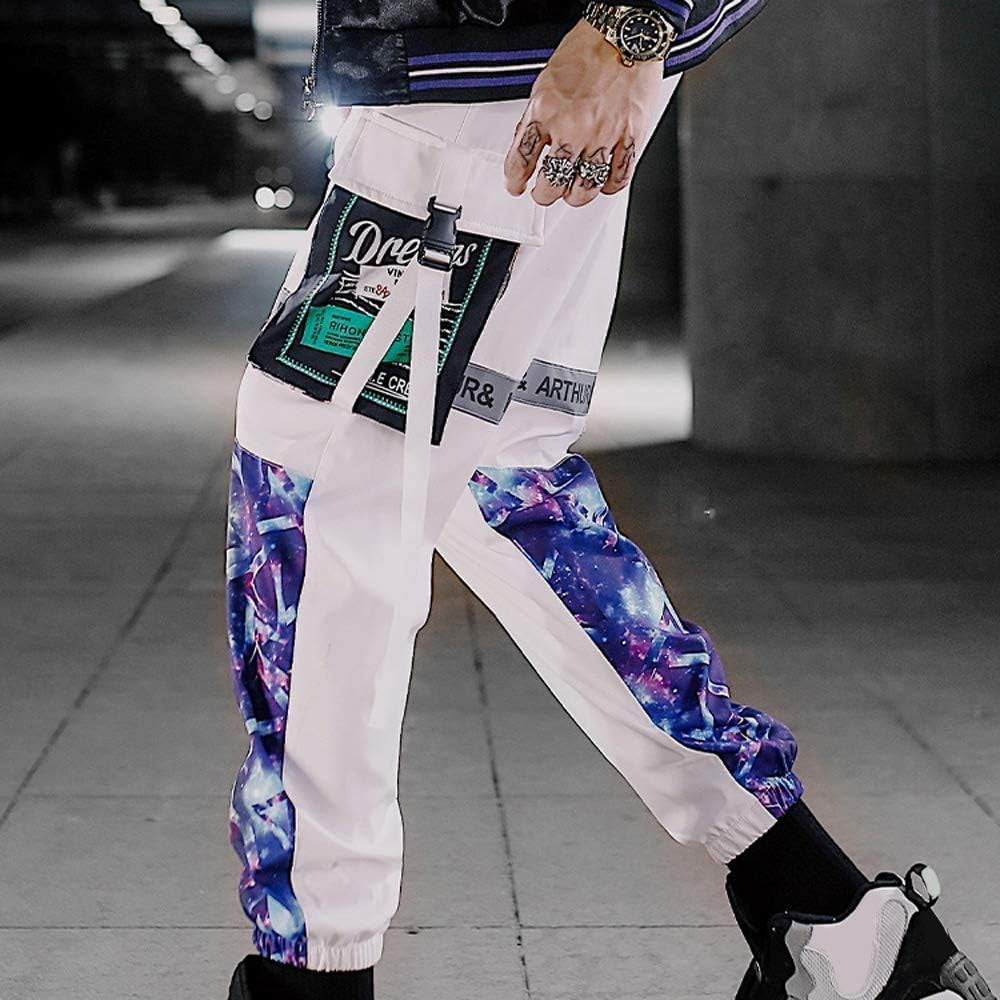 Men'S Black Reflective Joggers Overalls Techwear Sweatpants Hip Hop Streetwear Cargo Pants for Men
