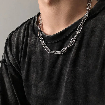 2023 Trendy Stainless Stee Double Layer Chain Necklace Simple Minimalist Punk Necklace for Women Men Goth Grunge Emo Y2K Jewelry