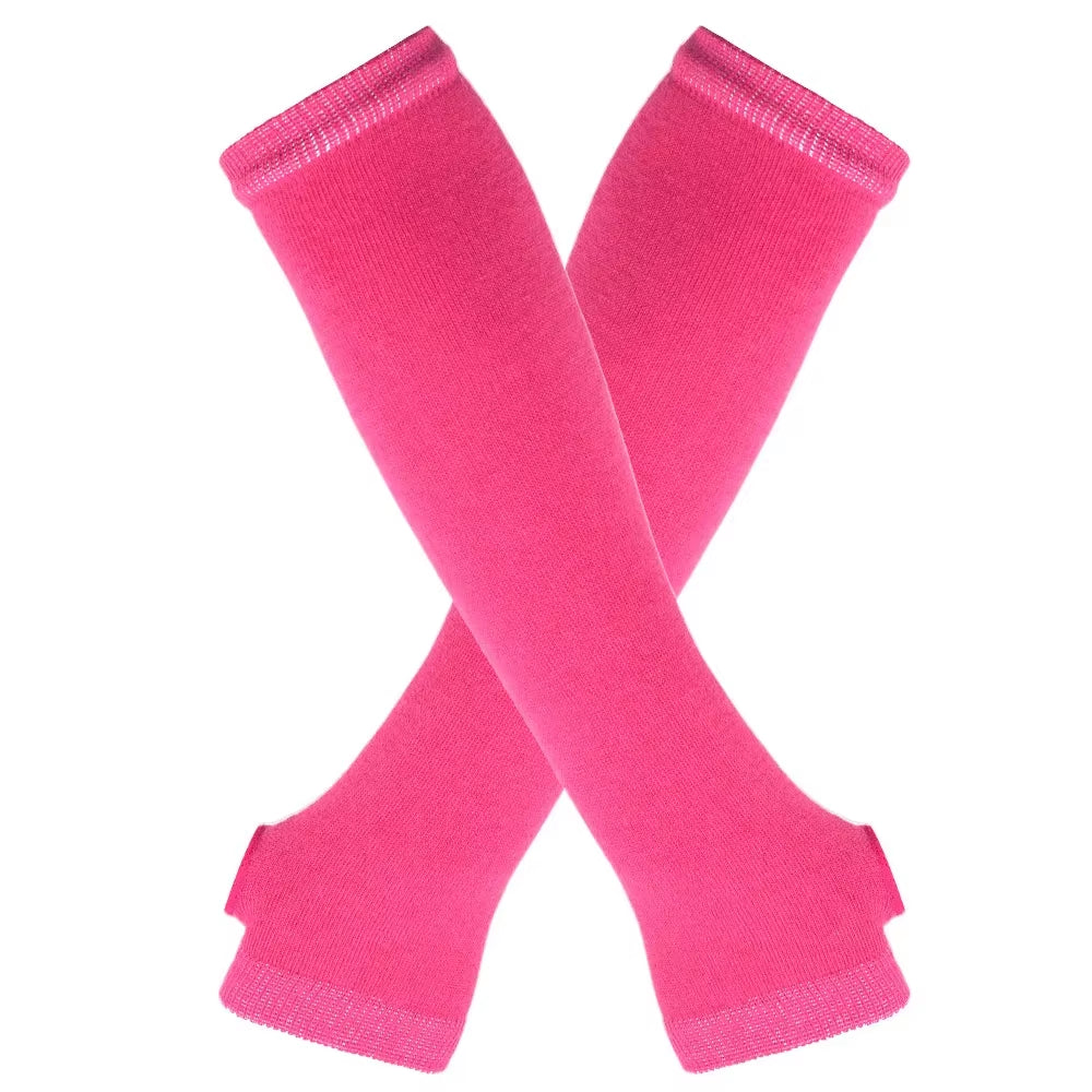 Fashion Women Emo Gloves Lady Striped Elbow Gloves Warmer Knitted Long Fingerless Gloves Elbow Mittens Christmas Acces Gifts
