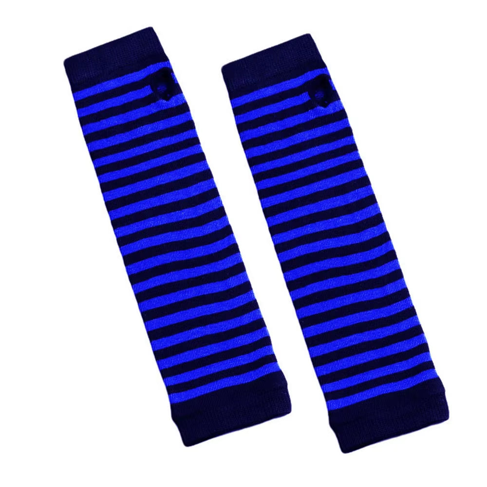 Fashion Women Emo Gloves Lady Striped Elbow Gloves Warmer Knitted Long Fingerless Gloves Elbow Mittens Christmas Acces Gifts