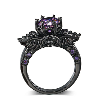 Goth Rings for Women Skeleton Punk Skull Ring Devil Wings Men'S Jewelry Vintage Gothic Accessories Halloween Party R623