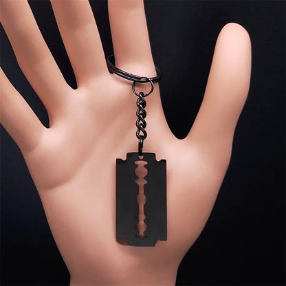 Gothic Blade Razor Pendant Necklaces Men Stainless Steel Black Goth Male Chain Necklace Grunge Y2K Emo Jewelry Collier Homme