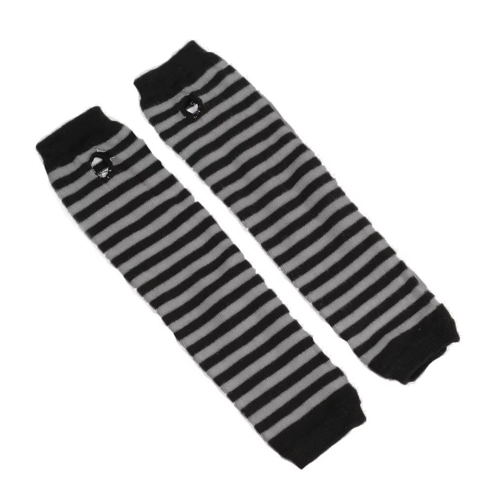 Fashion Women Emo Gloves Lady Striped Elbow Gloves Warmer Knitted Long Fingerless Gloves Elbow Mittens Christmas Acces Gifts