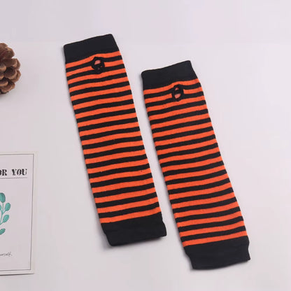 Fashion Women Emo Gloves Lady Striped Elbow Gloves Warmer Knitted Long Fingerless Gloves Elbow Mittens Christmas Acces Gifts