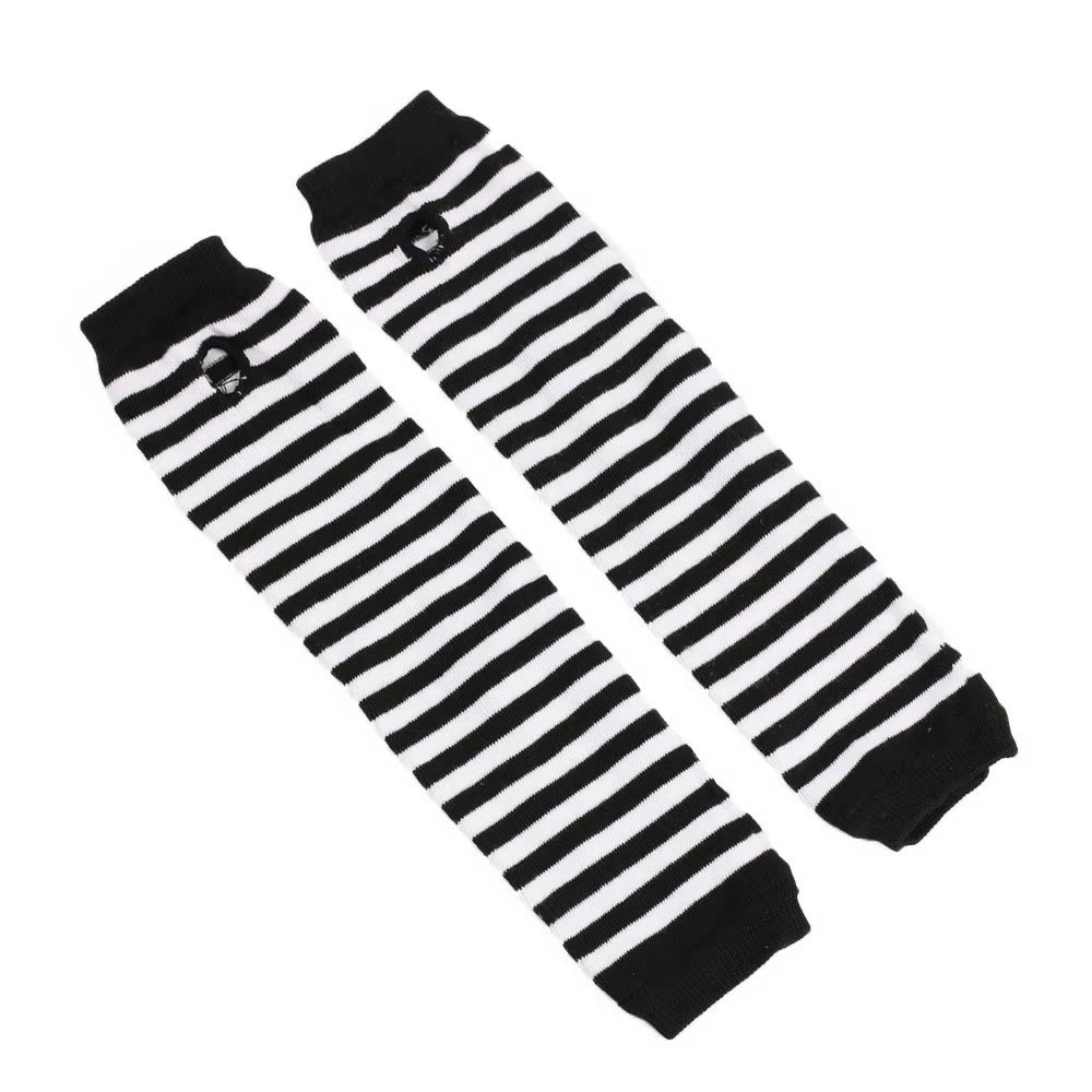 Fashion Women Emo Gloves Lady Striped Elbow Gloves Warmer Knitted Long Fingerless Gloves Elbow Mittens Christmas Acces Gifts
