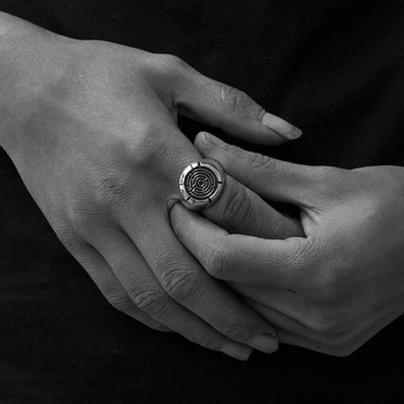 Wholesale Vintage Maze Ring Stainless Steel Mens New Design Biker Rock Roll Gothic Punk Wedding Engagement Jewelry Ring OSR530