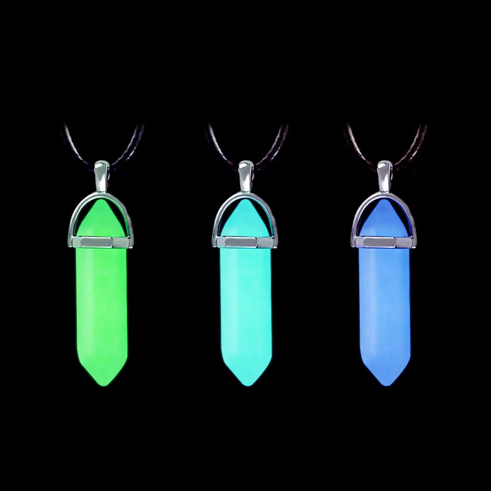 Halloween Noctilucent Glowing Necklace Bullet Hexagonal Column Luminous Night Fluorescence Glow in the Dark